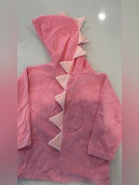 Pink Dino Hooded Bathrobe with Spike Detail